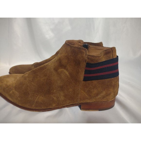 Aldo Men\'s Tan Suede Chukka Boots with Navy & Red Stripe Detail main image 4
